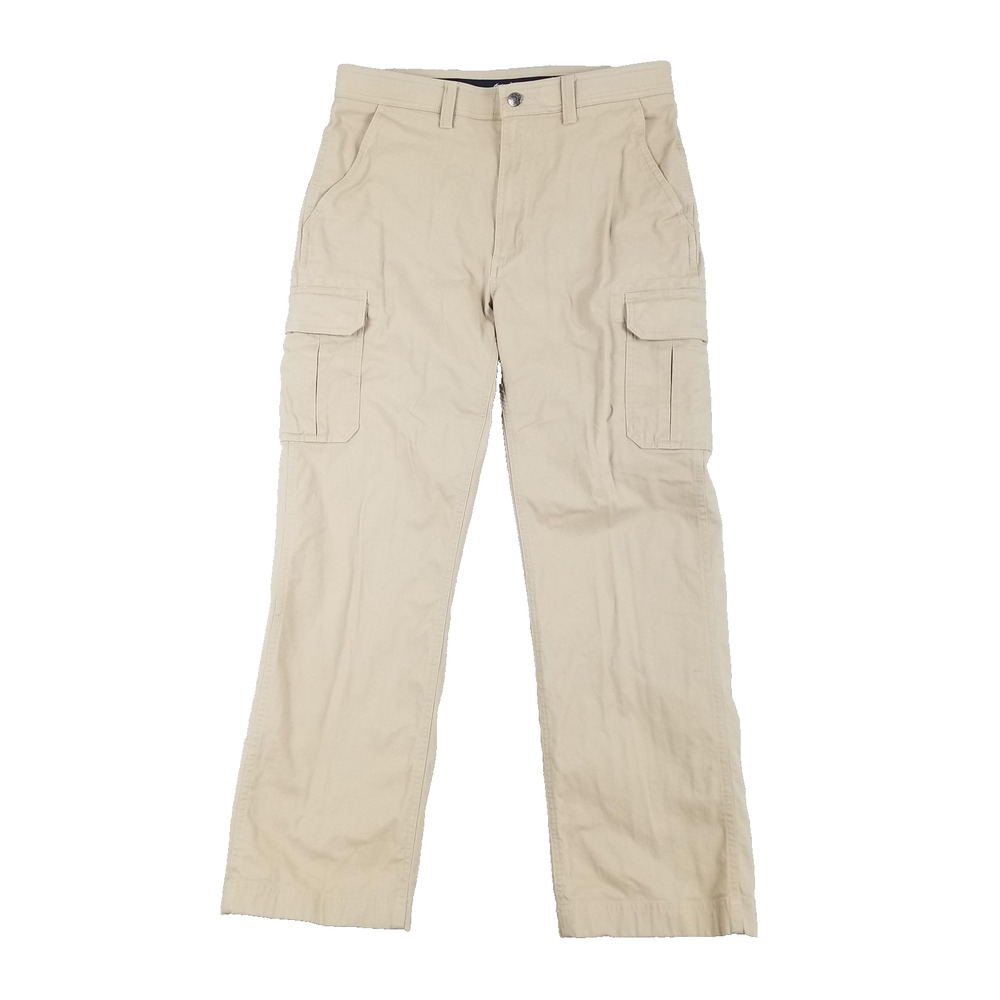 Roundtree & Yorke Pants Mens 34x32 Beige Cargo CoreComfort Waistband Casual